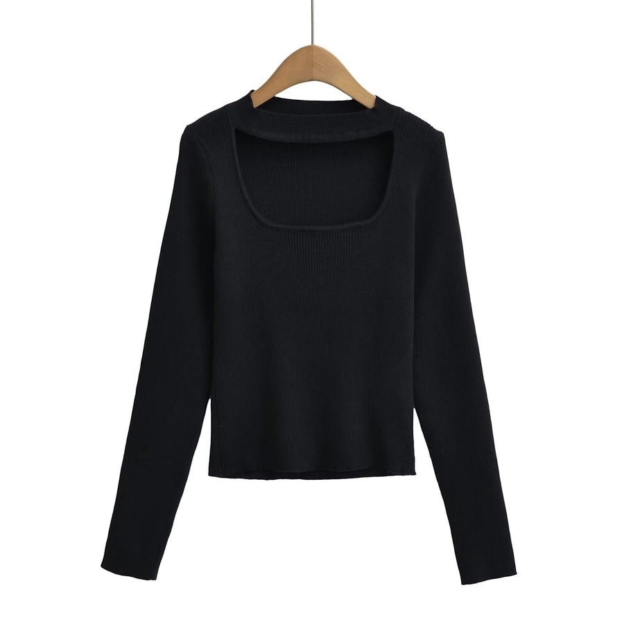 Women's Sweater Long Sleeve Sweaters & Cardigans Hollow Out Elegant Stripe