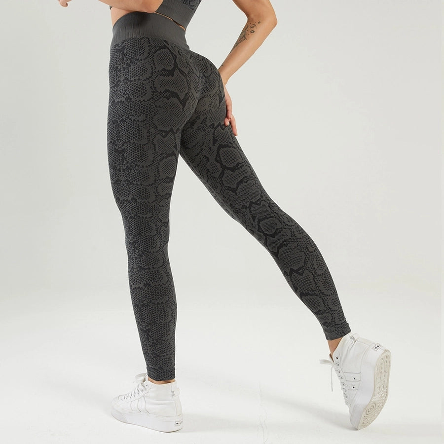 sports camouflage nylon round neck active sets racerback tank tops leggings