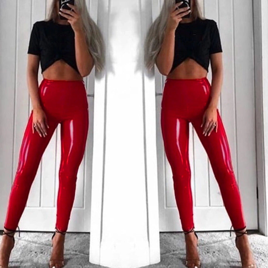 women's street sexy solid color full length tapered pants