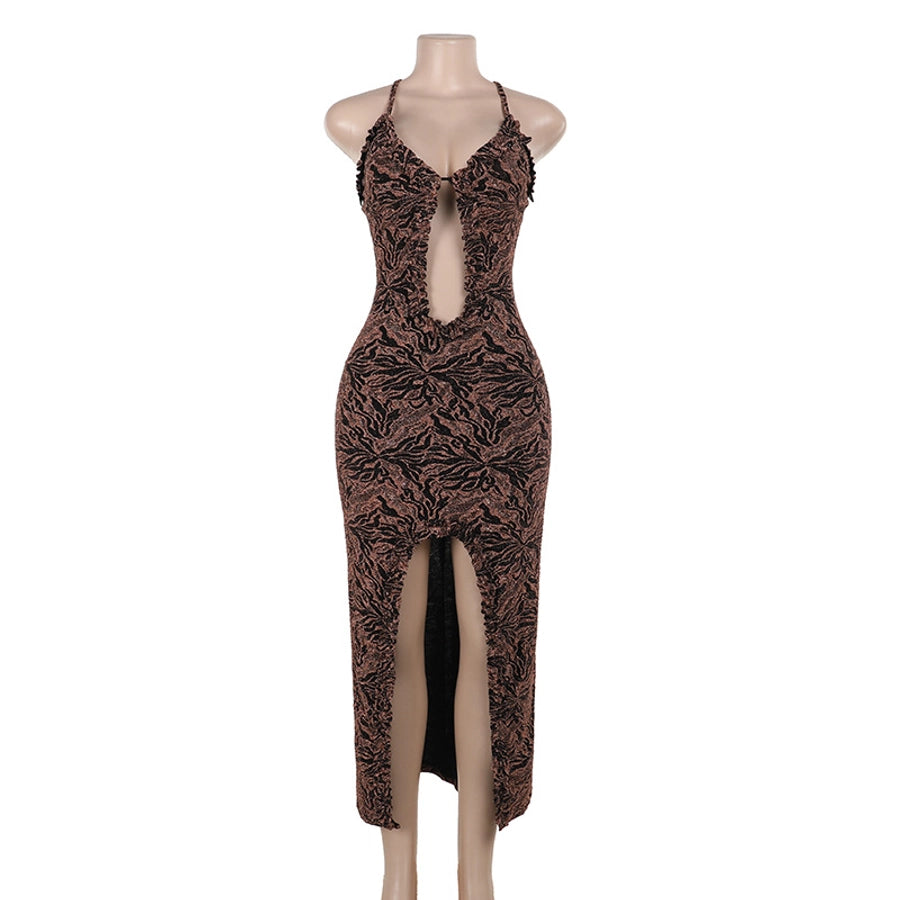 Women's Sheath Dress Sexy Round Neck Sleeveless Solid Color Maxi Long Dress Holiday