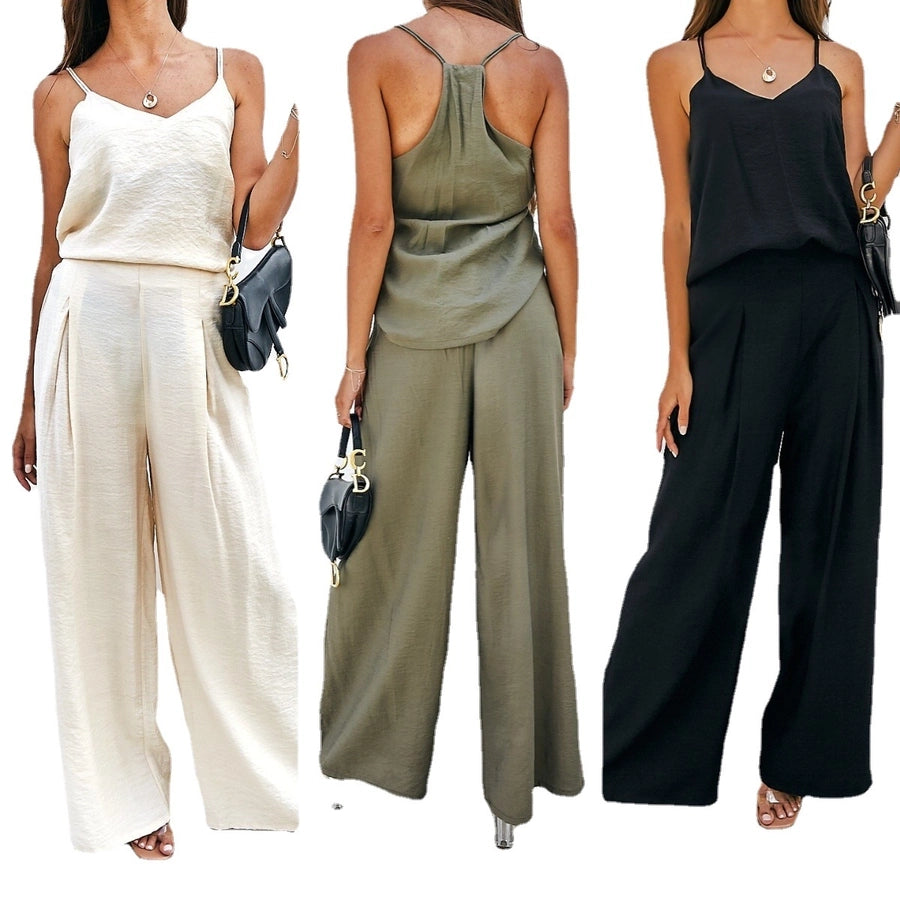 women's casual solid color spandex pants sets