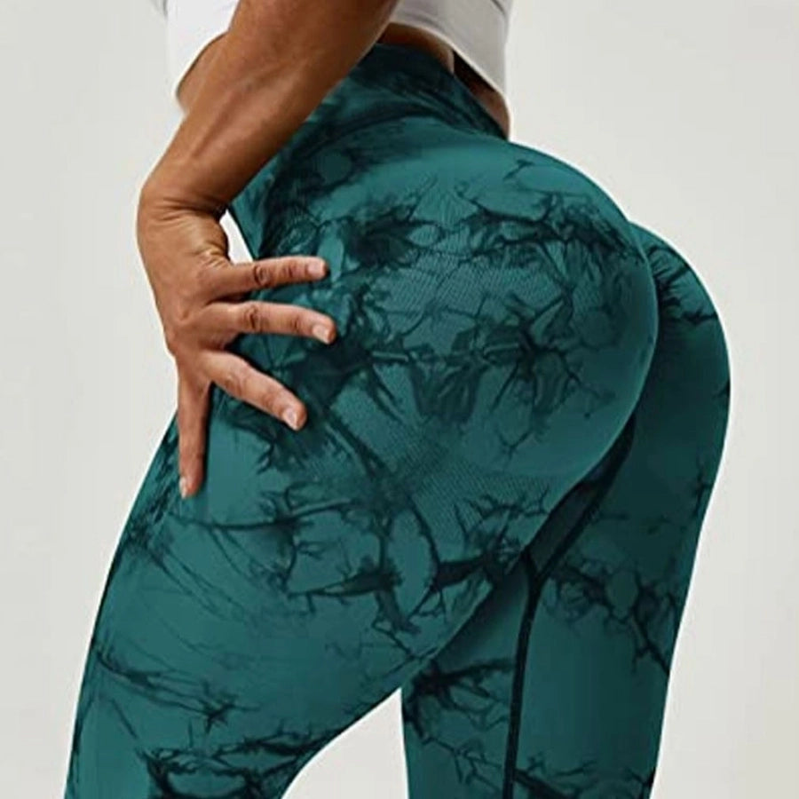 sexy sports tie dye spandex polyester active bottoms skinny pants