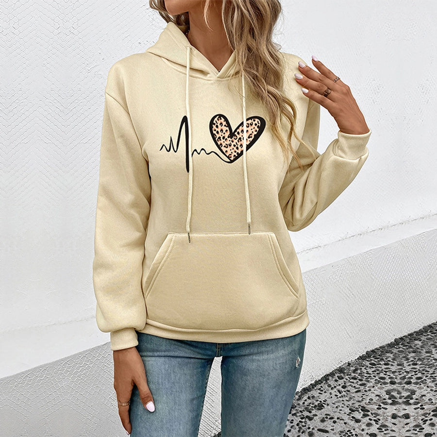 Hoodies & Sweatshirts Long Sleeve Casual Heart Shape