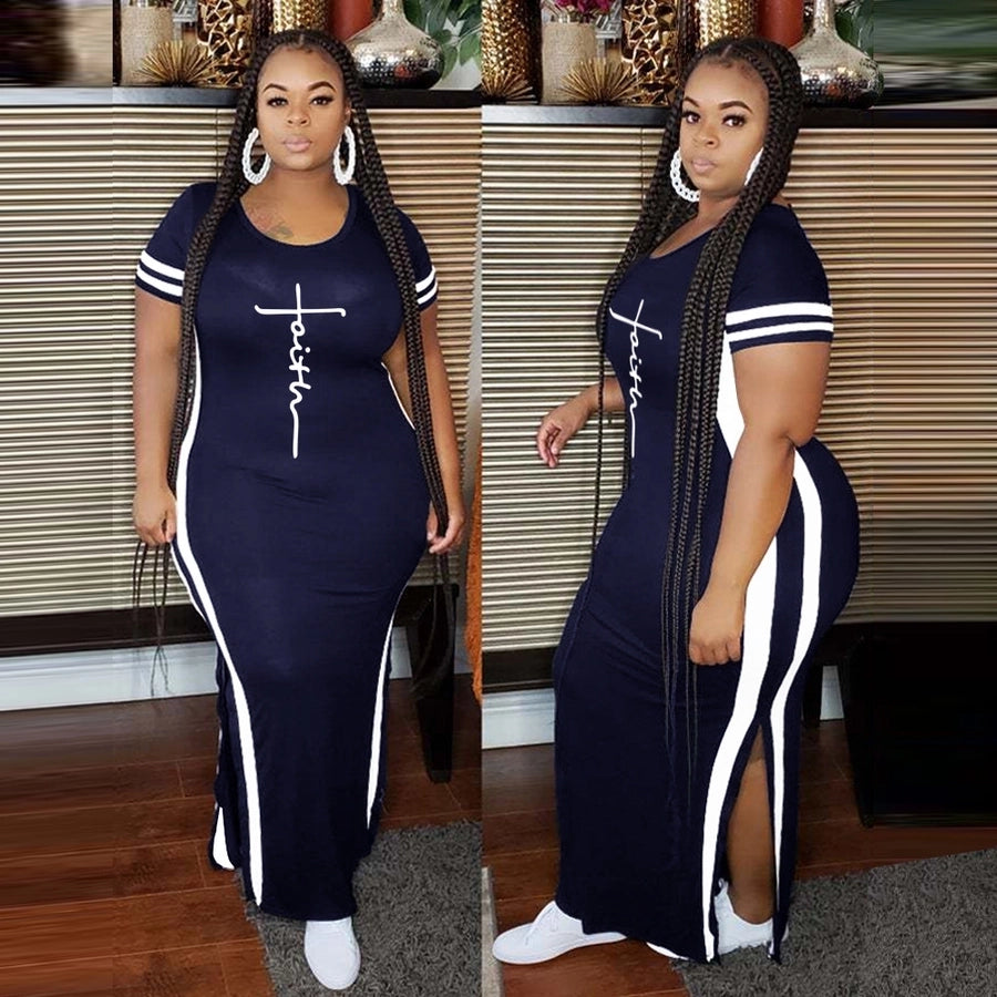 sheath dress commute round neck patchwork short sleeve color block midi dress holiday