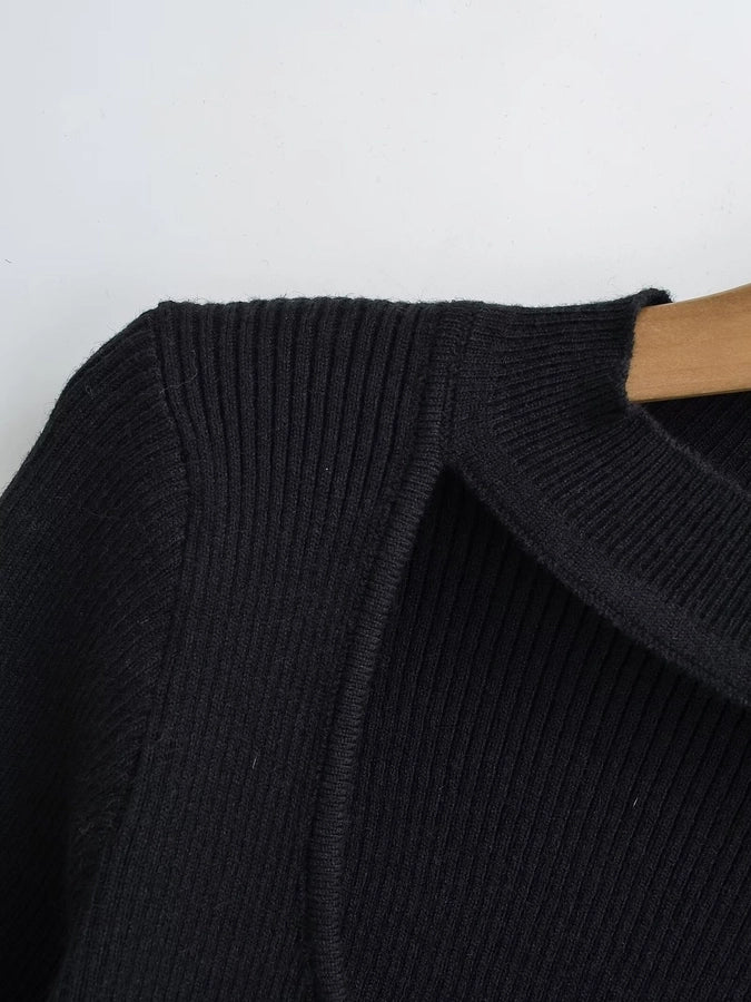 Women's Sweater Long Sleeve Sweaters & Cardigans Hollow Out Elegant Stripe