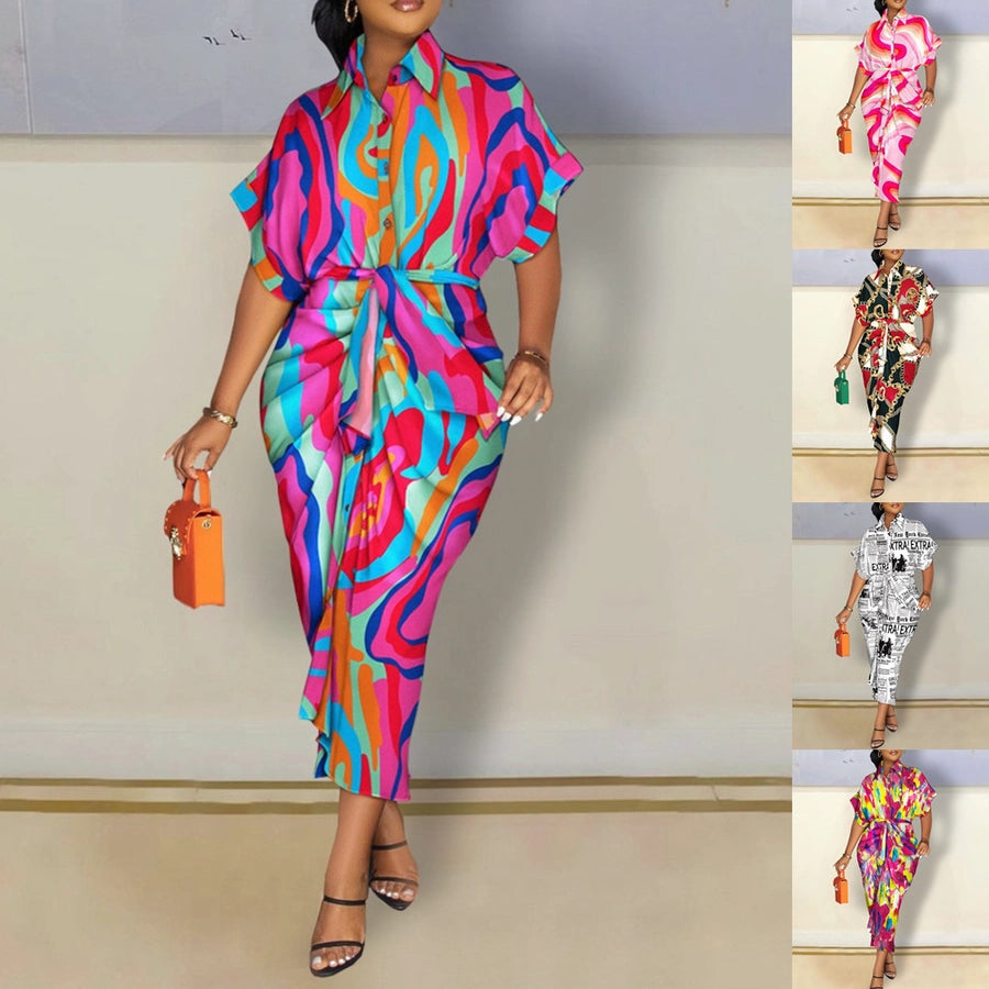 women's wrap dress elegant v neck short sleeve color block maxi long dress daily