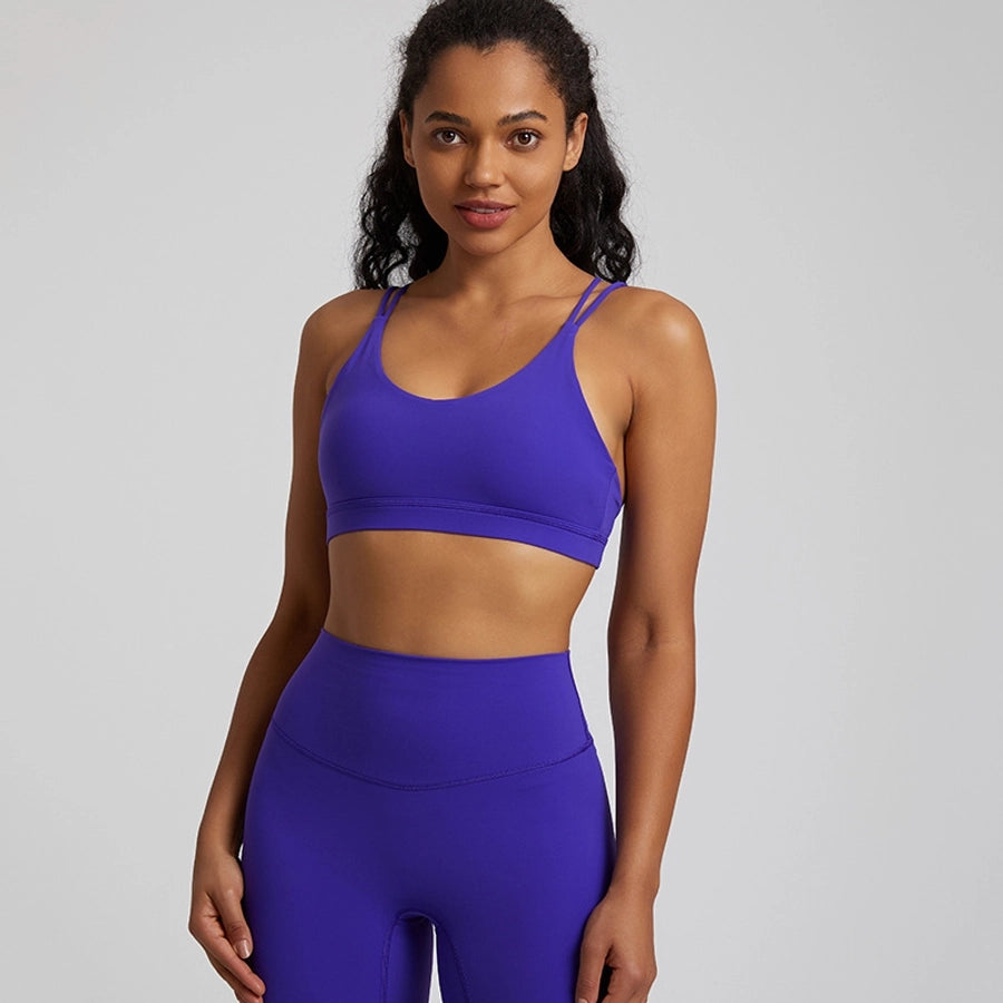Simple Style Solid Color Nylon U Neck Active Tops Vest
