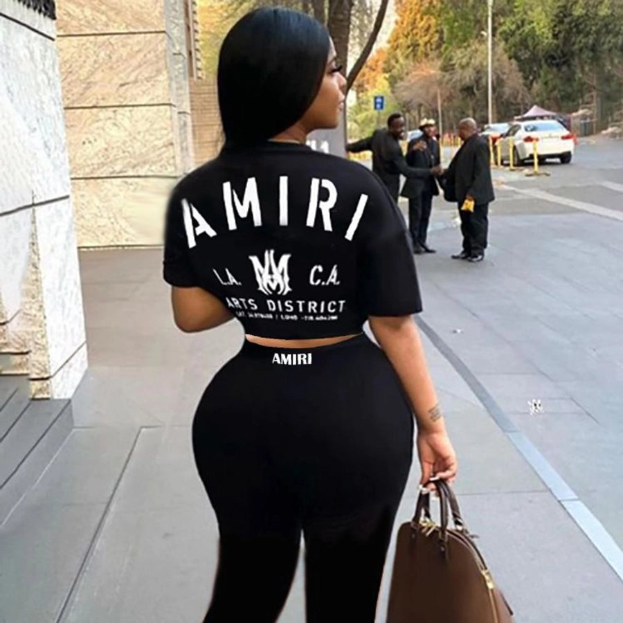 Holiday Women's Streetwear Letter Polyester Pants Sets Pants Sets