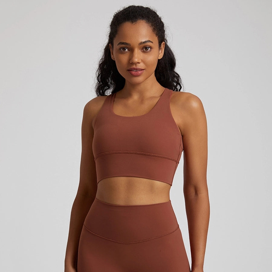 Simple Style Solid Color Nylon U Neck Active Tops Vest