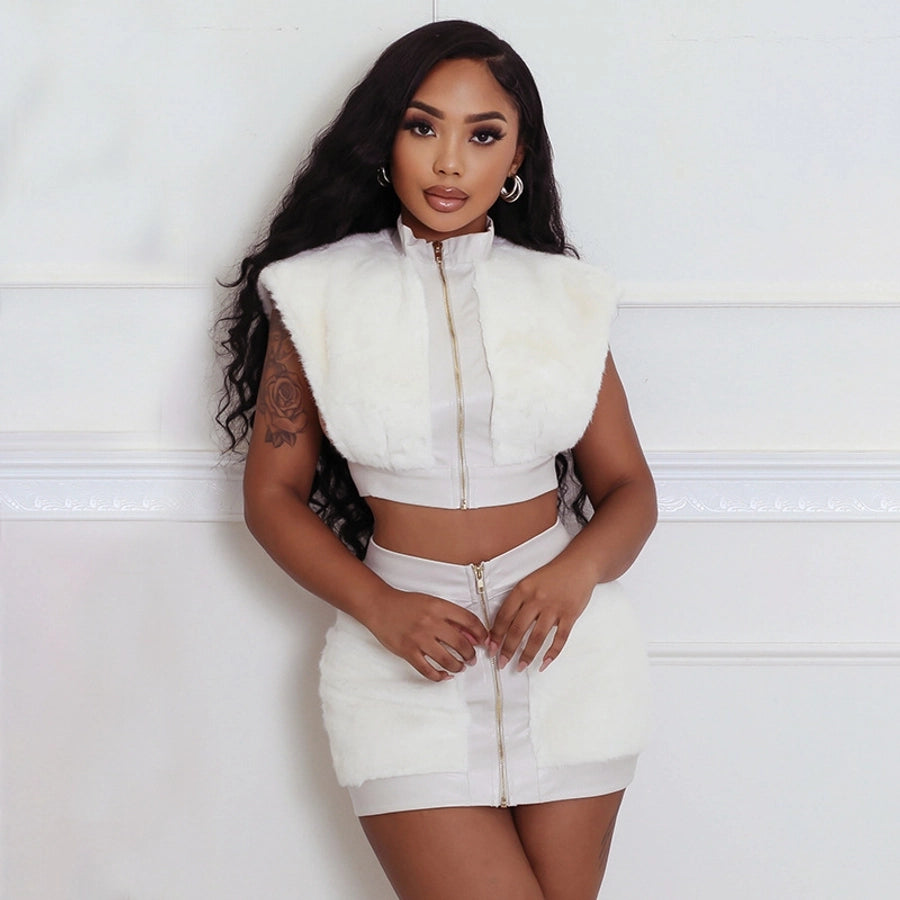 Holiday Women's Streetwear Solid Color Spandex Polyester Skirt Sets Skirt Sets