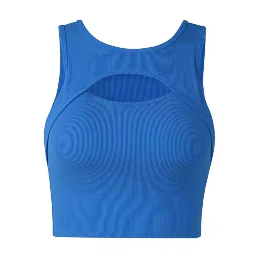 Women's Simple Style Solid Color Nylon U Neck Active Tops Vest