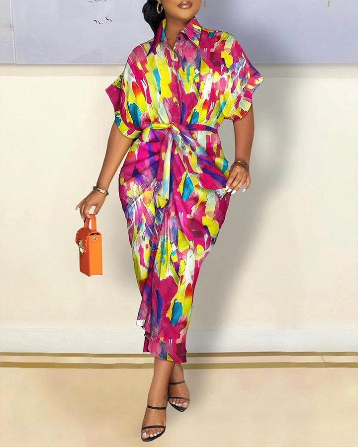 women's wrap dress elegant v neck short sleeve color block maxi long dress daily