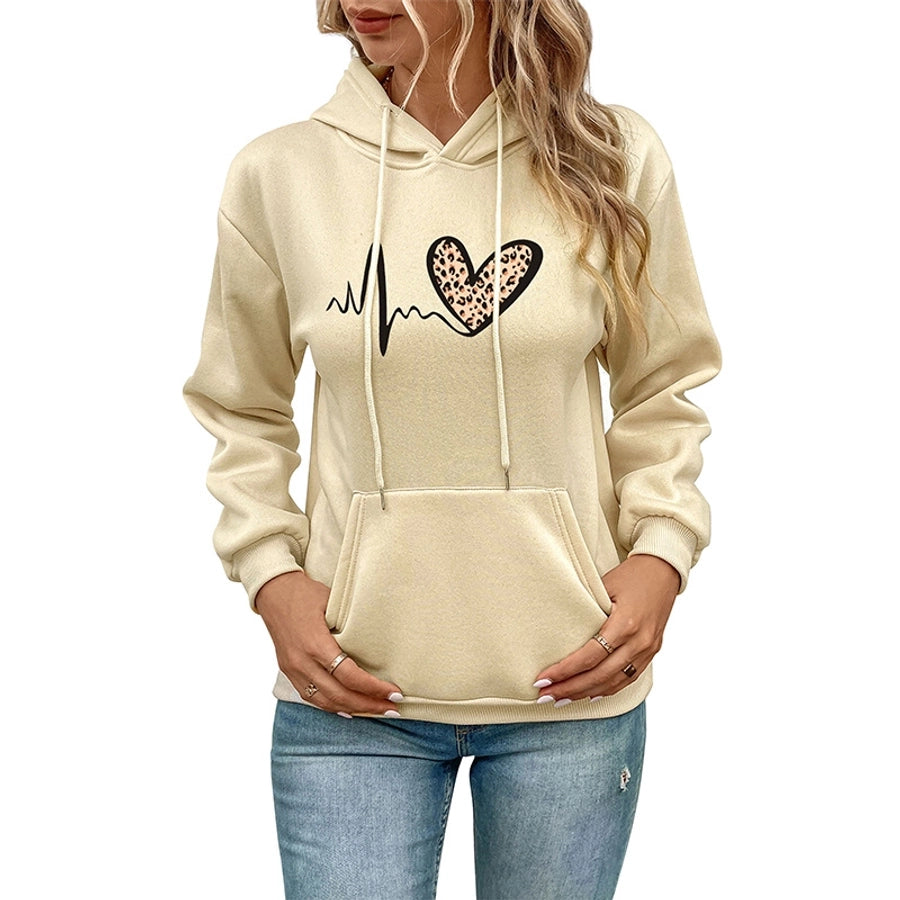 Hoodies & Sweatshirts Long Sleeve Casual Heart Shape