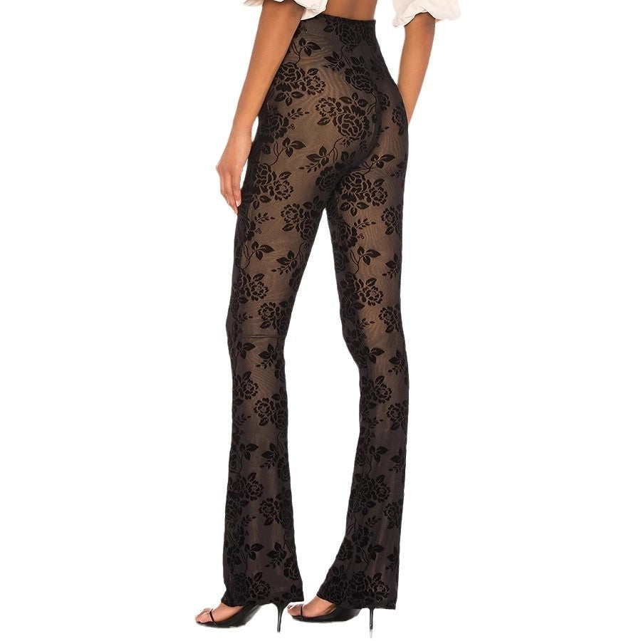 Women's Daily Casual Flower Full Length Lace Casual Pants