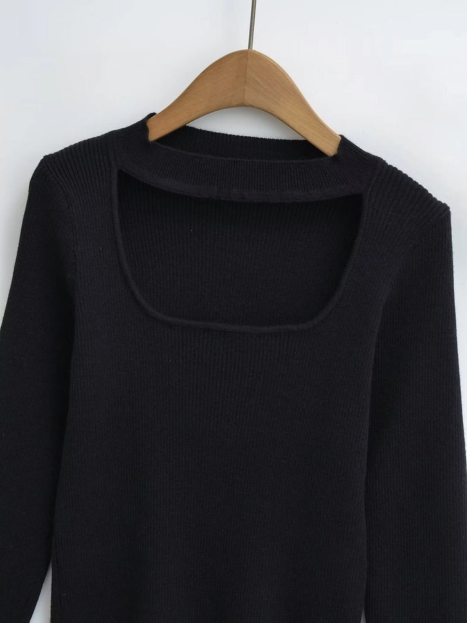 Women's Sweater Long Sleeve Sweaters & Cardigans Hollow Out Elegant Stripe