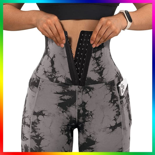 women's sports tie dye polyester active bottoms leggings
