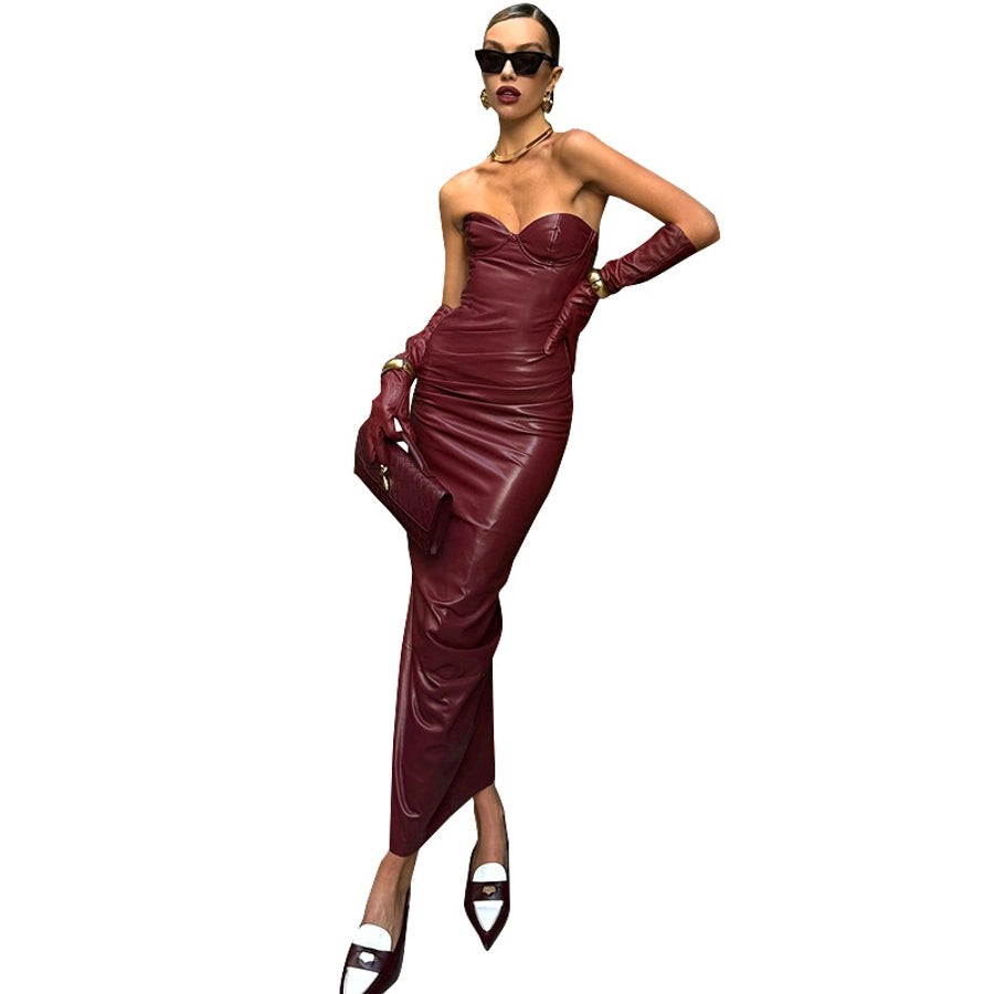 Women's Sheath Dress Sexy U Neck Sleeveless Solid Color Maxi Long Dress Cocktail Party