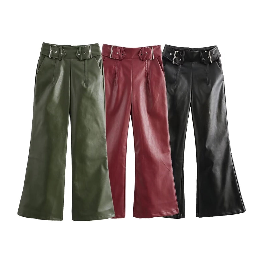 Women's Holiday Streetwear Solid Color Flared Pants Casual Pants