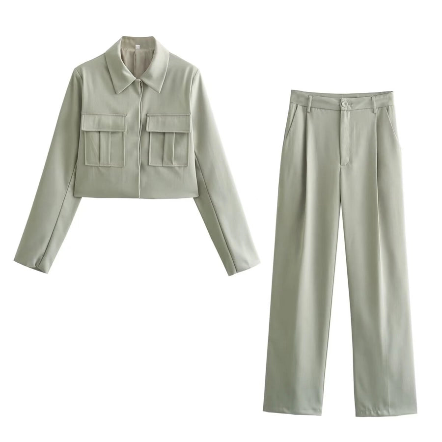 Holiday Daily Women's Streetwear Solid Color Polyester Pocket Pants Sets Pants Sets