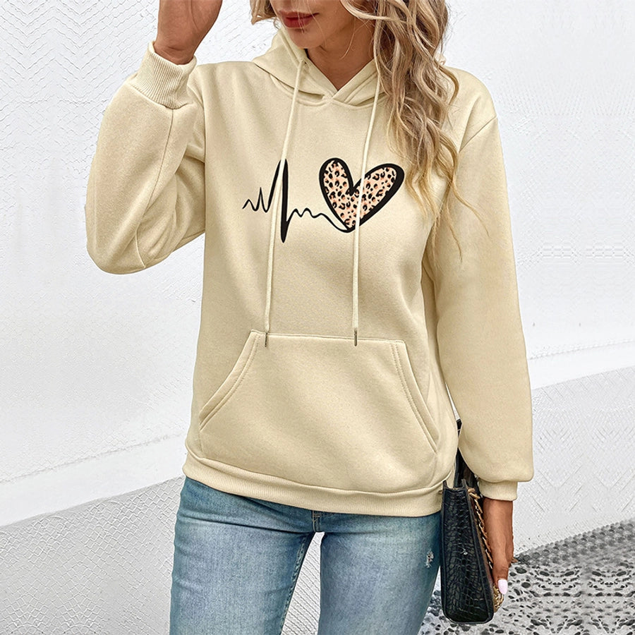 Hoodies & Sweatshirts Long Sleeve Casual Heart Shape