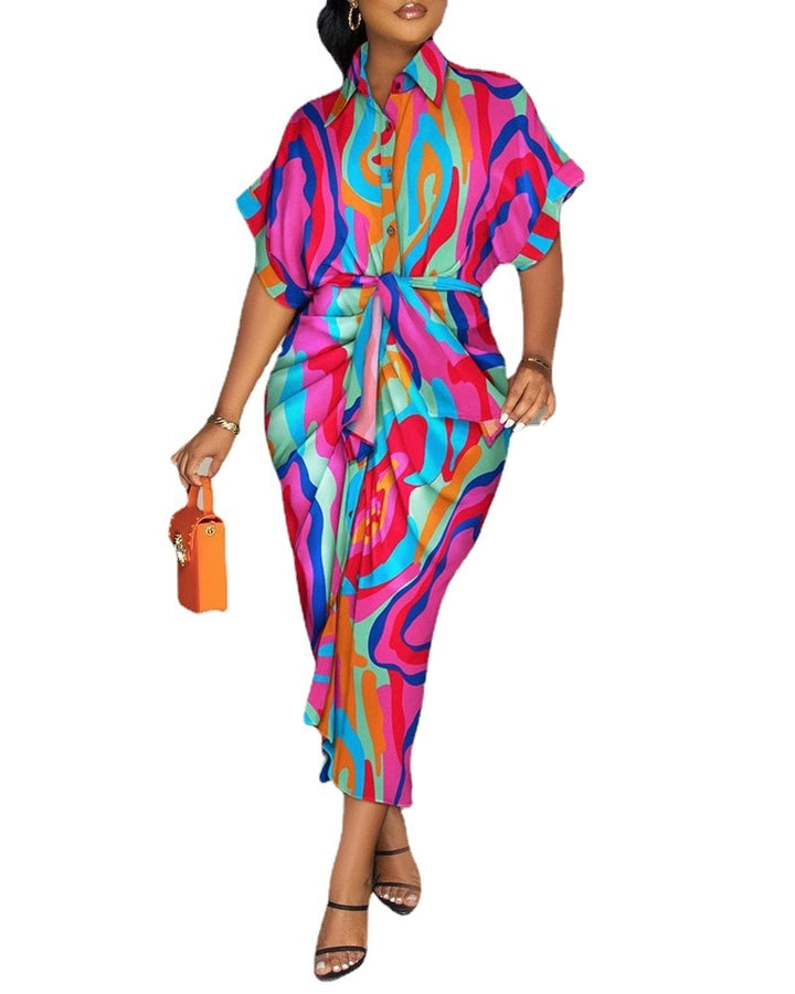women's wrap dress elegant v neck short sleeve color block maxi long dress daily
