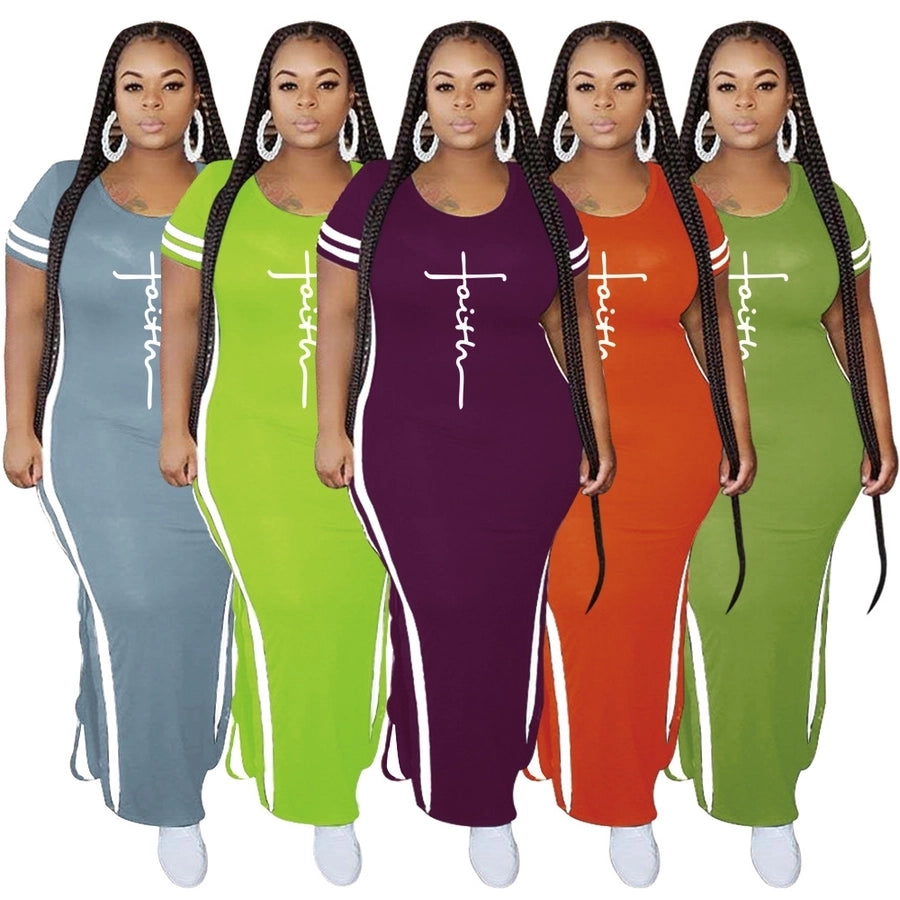 sheath dress commute round neck patchwork short sleeve color block midi dress holiday