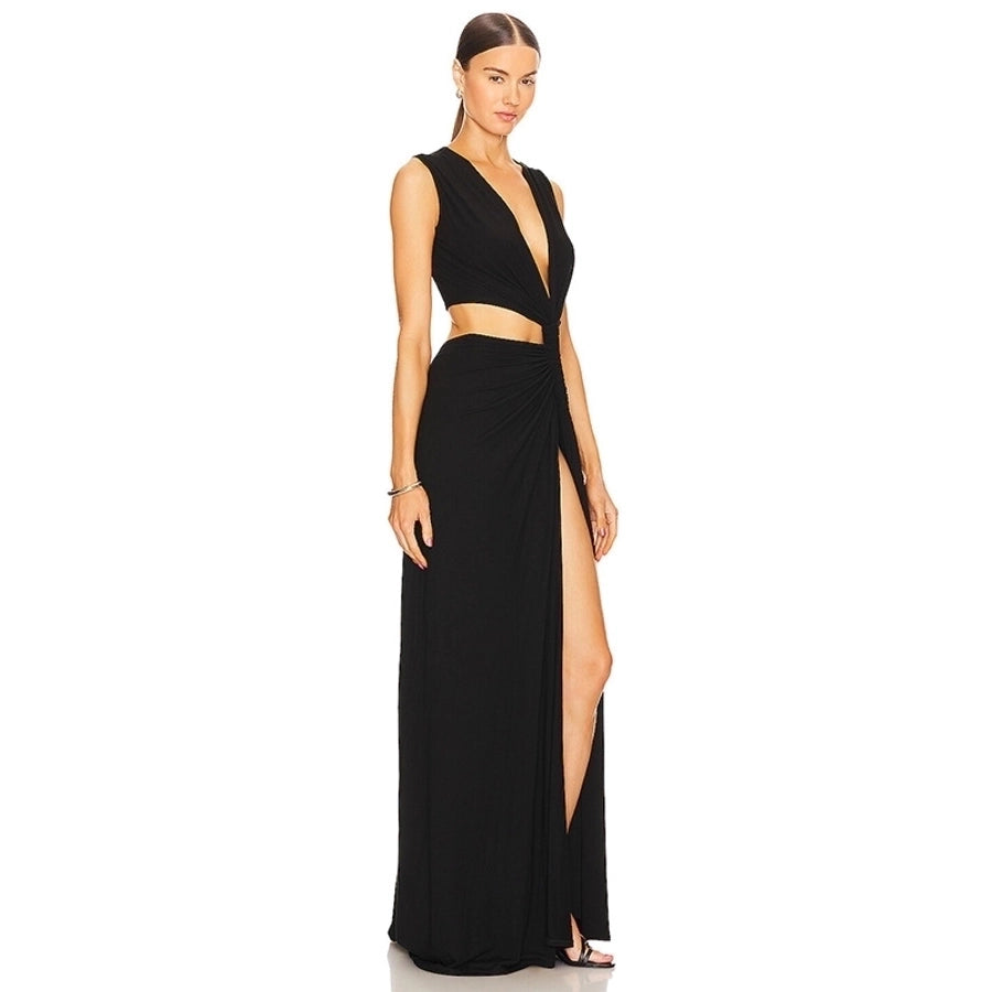 Women's Slit Dress Sexy Streetwear Plunging Neck Sleeveless Solid Color Maxi Long Dress Holiday Cocktail Party