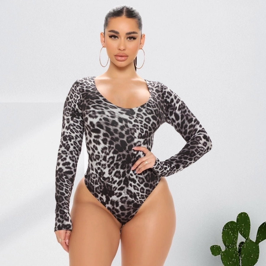 snakeskin leopard polyester bodysuits