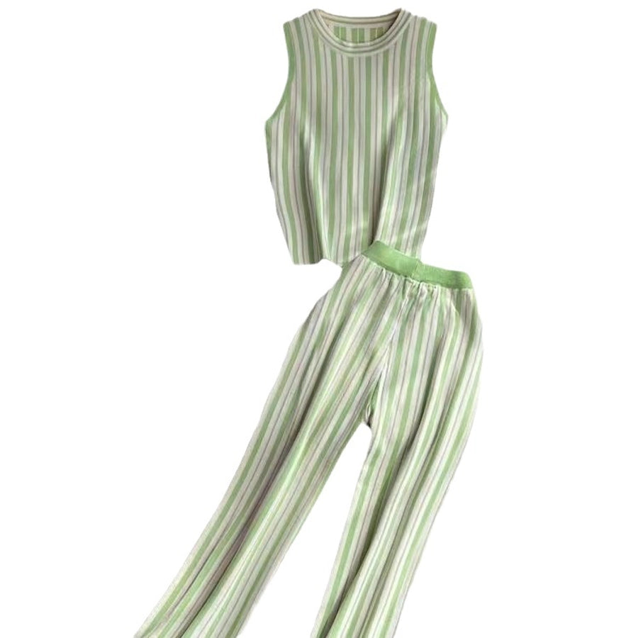 Daily Women's Casual Stripe Polyester Pants Sets Pants Sets