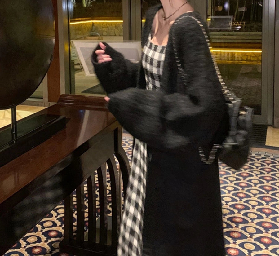 Korean Style Lazy Style Sweater Coat Autumn and Winter New Loose plus size Thickened Long   Knitted Cardigan for Women