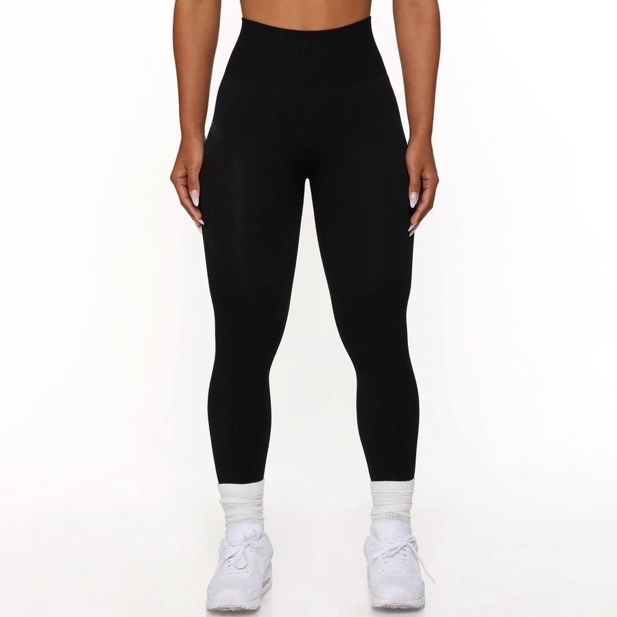 sports solid color chemical fiber blend v neck tracksuit vest leggings