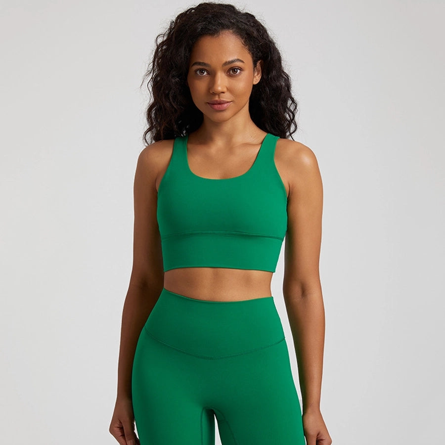 Simple Style Solid Color Nylon U Neck Active Tops Vest