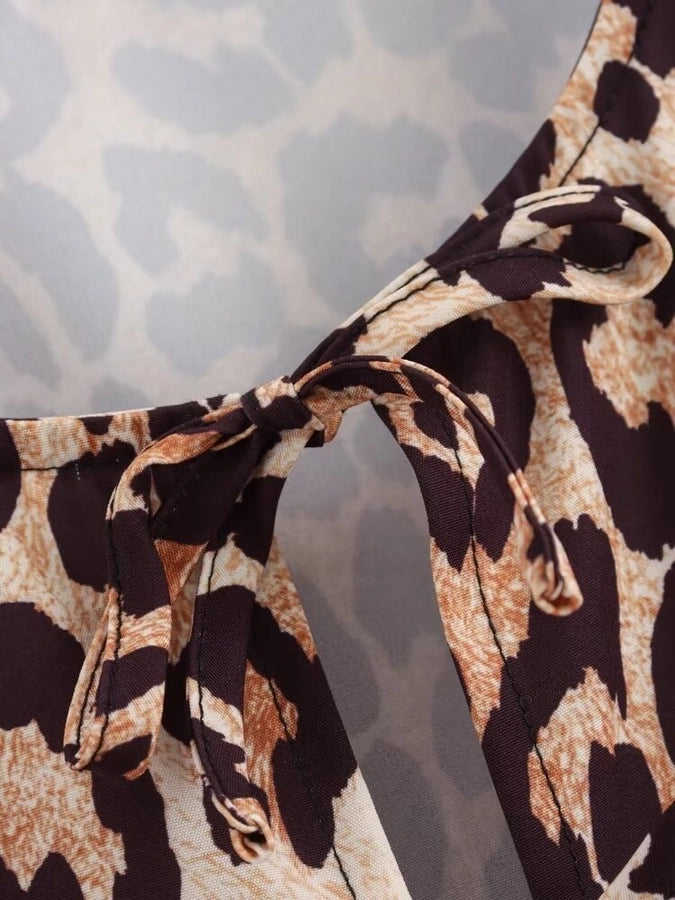 Women's Blouse Short Sleeve Blouses Printing Sexy Streetwear Leopard