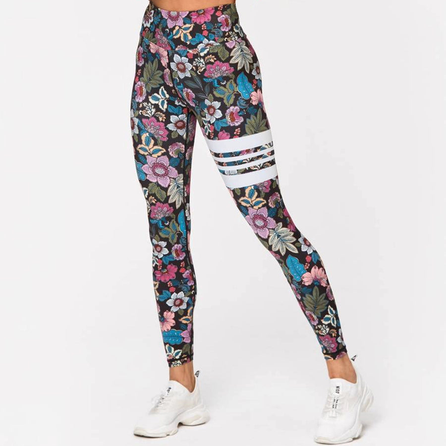fitness printing chlorinated fiber polyester printing active bottoms jogger pants