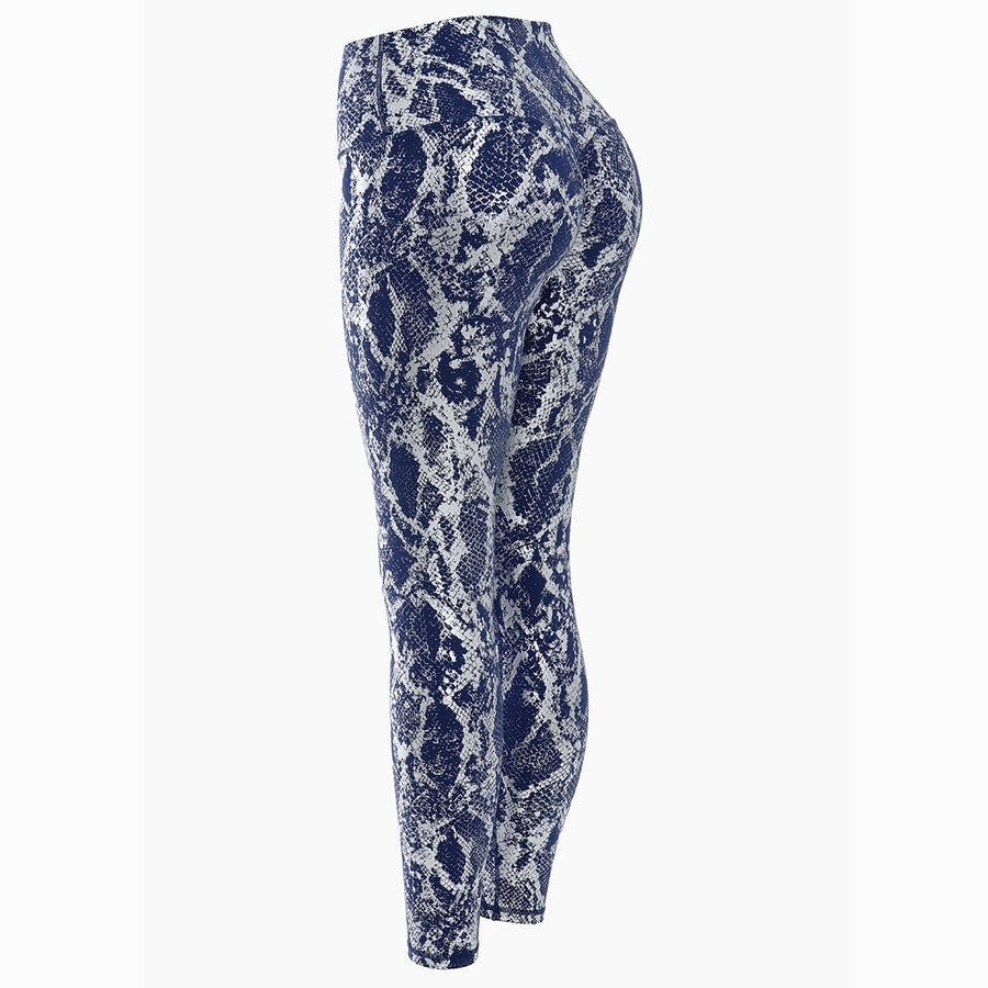 sports snakeskin nylon hemp blend active bottoms leggings