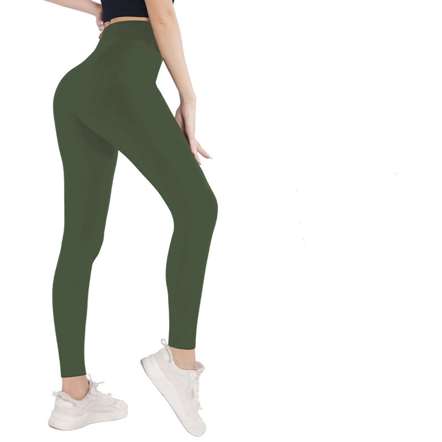 women's street sports casual solid color ankle-length leggings