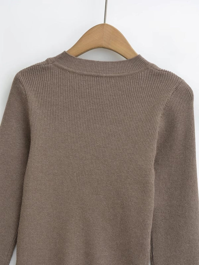 Women's Sweater Long Sleeve Sweaters & Cardigans Hollow Out Elegant Stripe