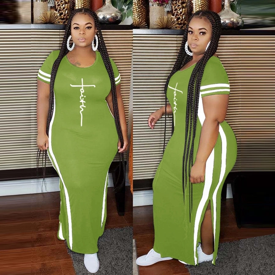 sheath dress commute round neck patchwork short sleeve color block midi dress holiday