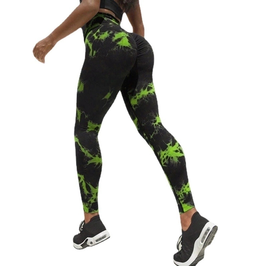 sports tie dye nylon active bottoms leggings