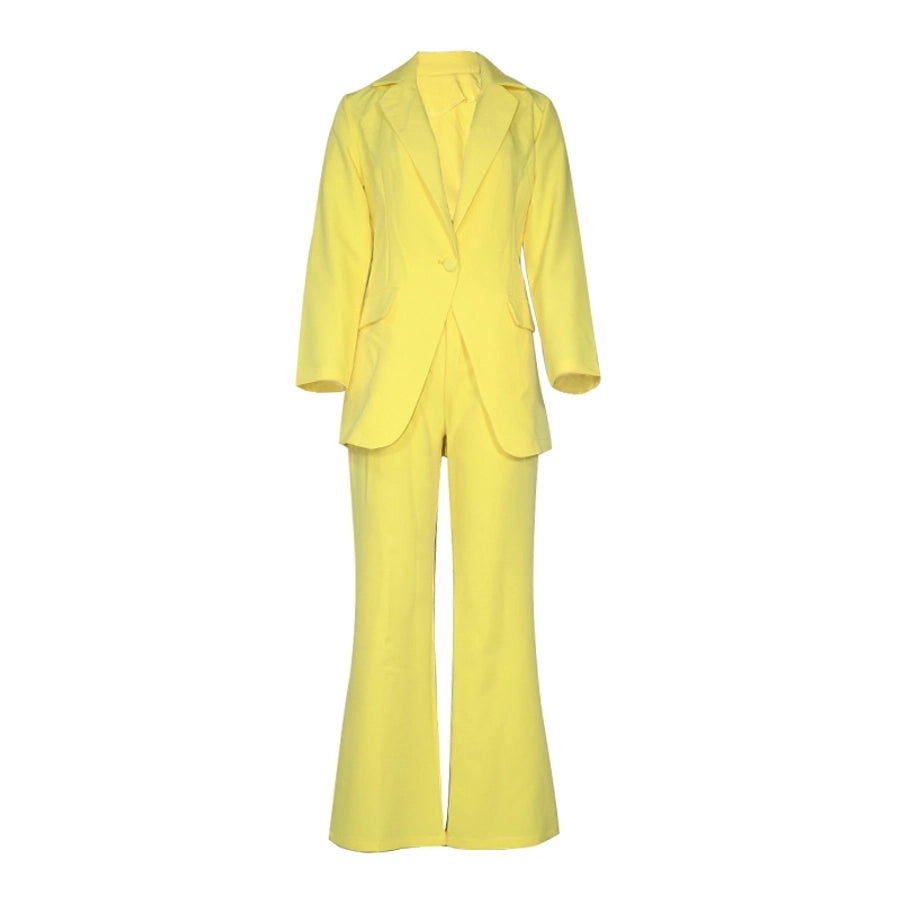 women's elegant solid color polyester blazer suits