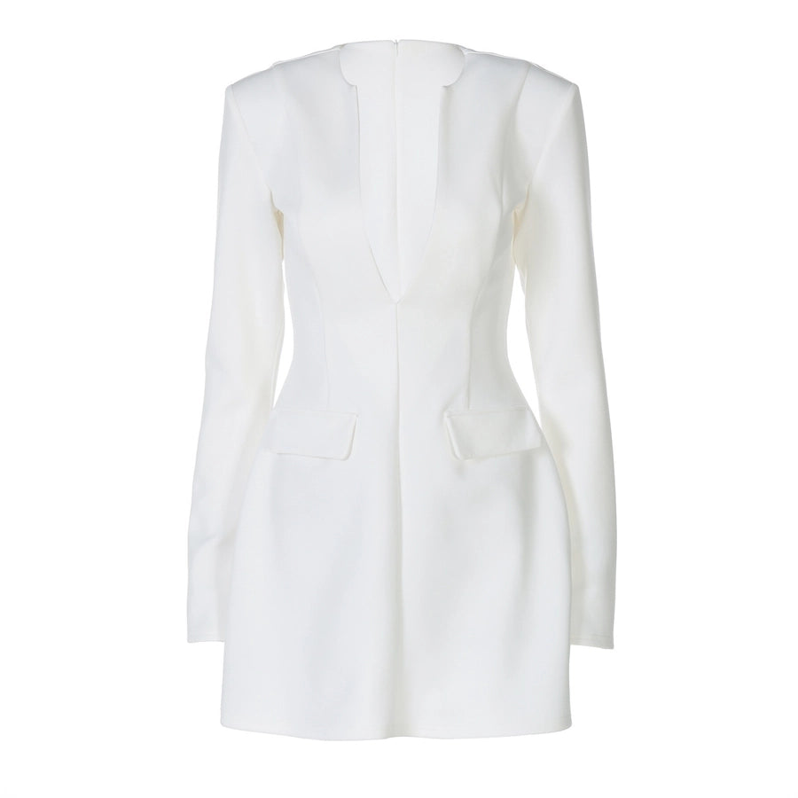 Women's Sheath Dress Vacation Simple Style V Neck Zipper Long Sleeve Solid Color Knee-Length Holiday