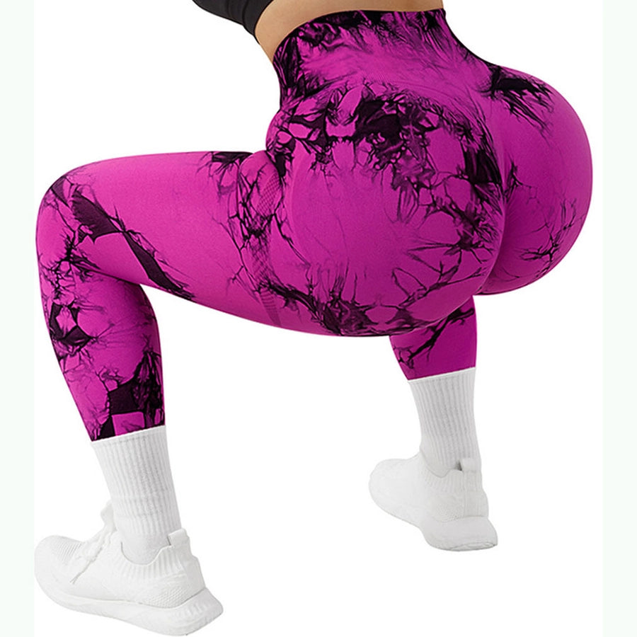 sports tie dye nylon active bottoms leggings