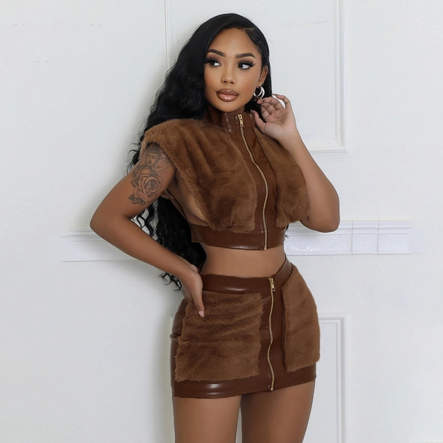 Holiday Women's Streetwear Solid Color Spandex Polyester Skirt Sets Skirt Sets