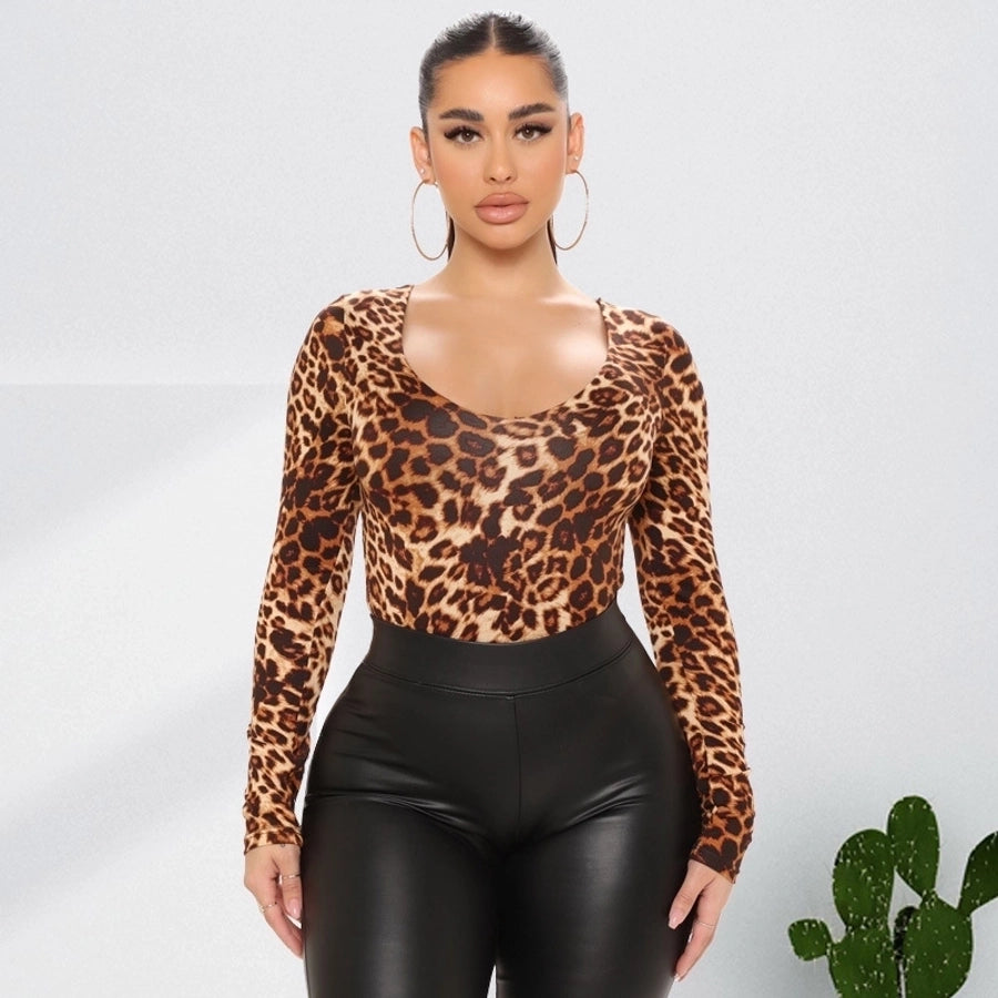 snakeskin leopard polyester bodysuits