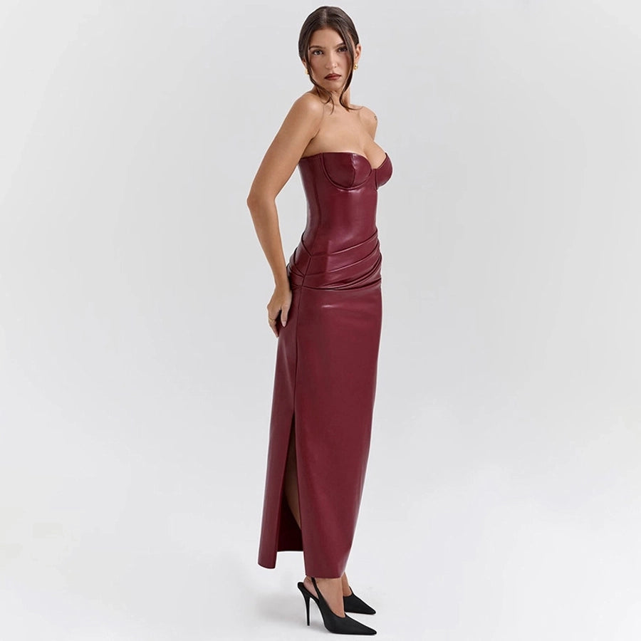 Women's Sheath Dress Sexy U Neck Sleeveless Solid Color Maxi Long Dress Cocktail Party