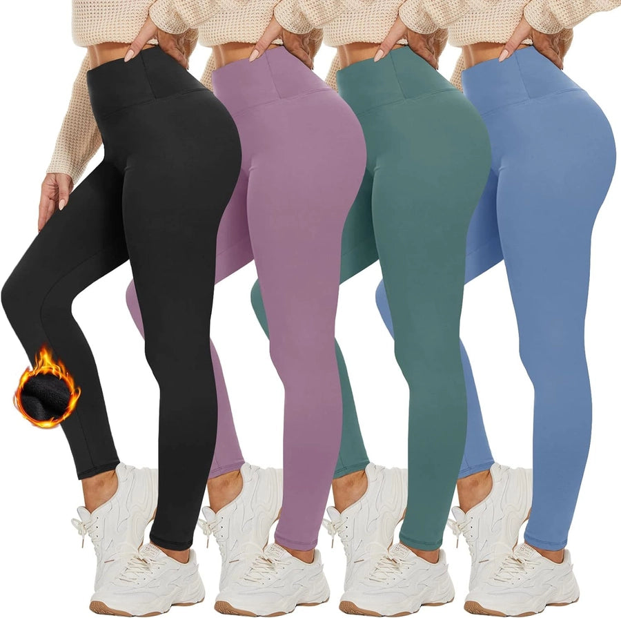 women's daily basic solid color ankle-length leggings
