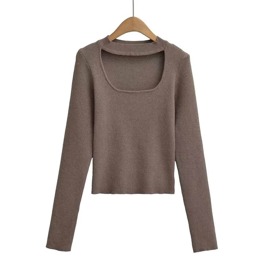 Women's Sweater Long Sleeve Sweaters & Cardigans Hollow Out Elegant Stripe