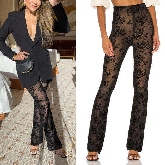 Women's Daily Casual Flower Full Length Lace Casual Pants