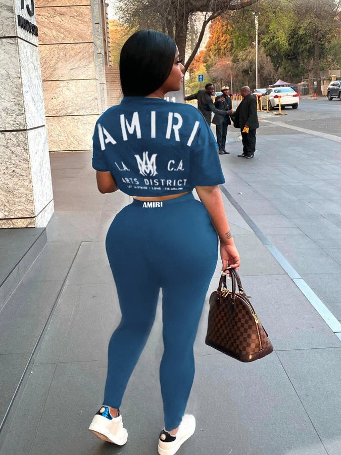 Holiday Women's Streetwear Letter Polyester Pants Sets Pants Sets