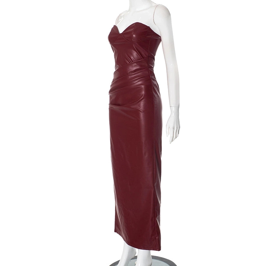 Women's Sheath Dress Sexy U Neck Sleeveless Solid Color Maxi Long Dress Cocktail Party